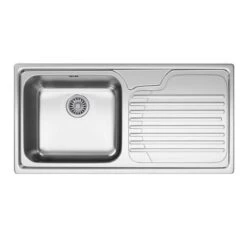 Franke Galassia 1 Bowl Inset Kitchen Sink With Right Hand Drainer GAX 611-100 - Stainless Steel - 101.0305.141 -Best Kitchen Items 1010022271 1