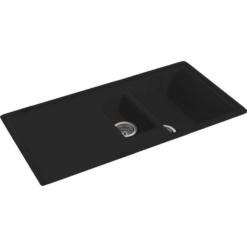 Carron Phoenix Debut 150 1.5 Bowl Granite Kitchen Sink - Jet Black - 114.0252.432 3 Carron Phoenix Debut 150 1.5 Bowl Granite Kitchen Sink - Jet Black - 114.0252.432
