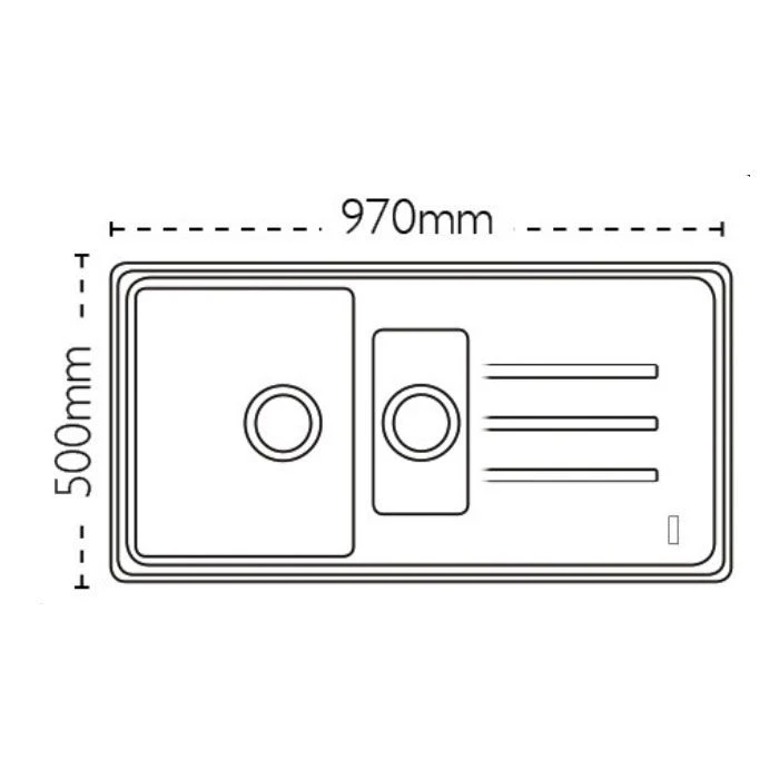 Carron Phoenix Debut 150 1.5 Bowl Granite Kitchen Sink - Stone Grey - 114.0252.436 4 Carron Phoenix Debut 150 1.5 Bowl Granite Kitchen Sink - Stone Grey - 114.0252.436 - Image 2