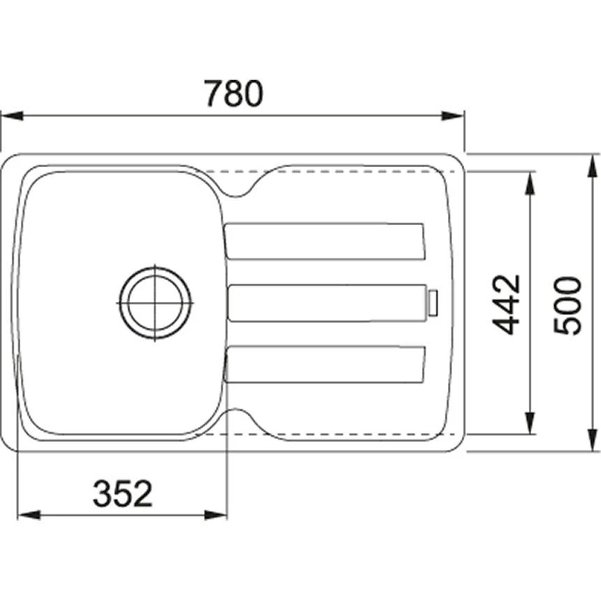Franke Antea Fragranite 1 Bowl Inset Kitchen Sink Reversible AZG 611-78 - Onyx - 114.0532.311 4 Franke Antea Fragranite 1 Bowl Inset Kitchen Sink Reversible AZG 611-78 - Onyx - 114.0532.311 - Image 2