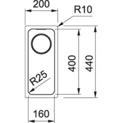 Franke Mythos 0.5 Bowl Undermount Kitchen Sink MYX 110-16 - Stainless Steel - 122.0606.889
