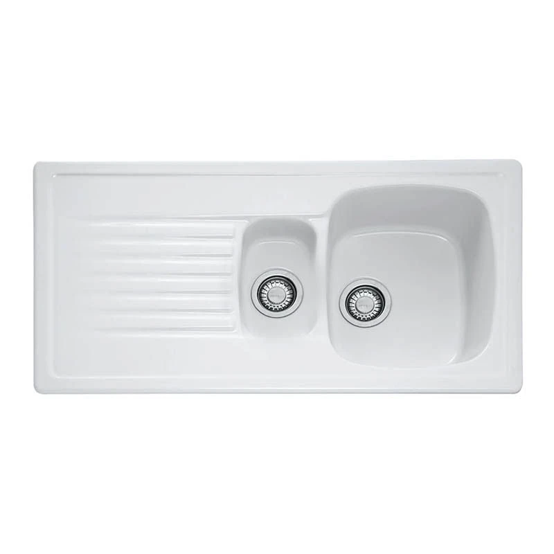 Franke Elba 1.5 Bowl Inset Ceramic Kitchen Sink Reversible ELK 651-100 - White - 124.0307.011 3 Franke Elba 1.5 Bowl Inset Ceramic Kitchen Sink Reversible ELK 651-100 - White - 124.0307.011