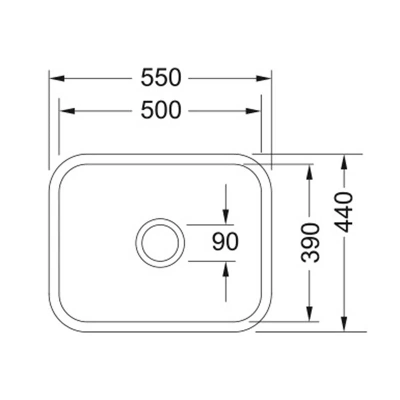 Franke By V&B 1 Bowl Undermount Ceramic Kitchen Sink VBK 110-50 - White - 126.0381.823 4 Franke By V&B 1 Bowl Undermount Ceramic Kitchen Sink VBK 110-50 - White - 126.0381.823 - Image 2