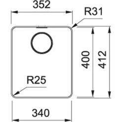 Franke Mythos 1 Bowl Inset Kitchen Sink MYX 210-34 - Stainless Steel - 127.0607.087 -Best Kitchen Items 127.0607.087 3