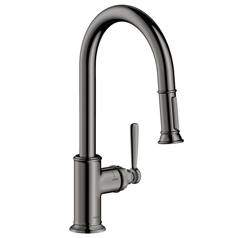 AXOR Montreux Single Lever Kitchen Mixer Tap 180 With Pull Out Spray - Polished Black Chrome - 16581330 3 AXOR Montreux Single Lever Kitchen Mixer Tap 180 With Pull Out Spray - Polished Black Chrome - 16581330