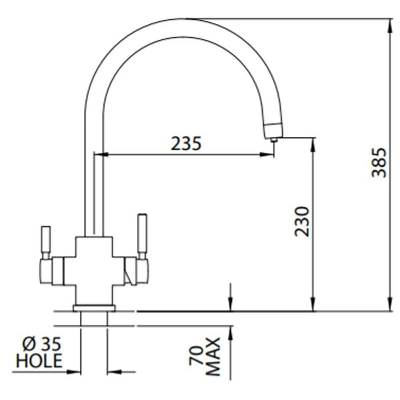 Perrin & Rowe 3-in-1 Hot Water Kitchen Tap - Chrome - 1912CP 6 Perrin & Rowe 3-in-1 Hot Water Kitchen Tap - Chrome - 1912CP - Image 4