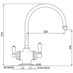 Perrin & Rowe 3-in-1 Hot Kitchen Tap - Pewter - 1937PF -Best Kitchen Items 1937pf 3