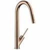 Axor Starck Single Lever Kitchen Mixer 270 With Pull-Out Spray - Polished Red Gold - 10821300 1 Axor Starck Single Lever Kitchen Mixer 270 With Pull-Out Spray - Polished Red Gold - 10821300 -Best Kitchen Items 1 0 10821300