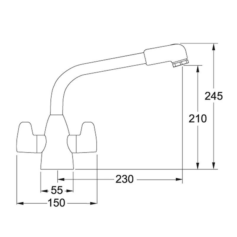 Franke Davos Kitchen Mixer Tap - Decor Steel - 115.0046.695 4 Franke Davos Kitchen Mixer Tap - Decor Steel - 115.0046.695 - Image 2