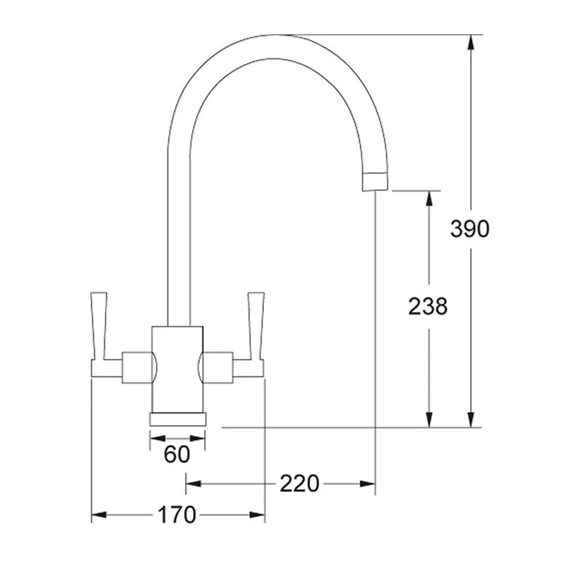 Franke Olympus J-Spout Kitchen Tap - Decor Steel - 115.0049.979 4 Franke Olympus J-Spout Kitchen Tap - Decor Steel - 115.0049.979 - Image 2