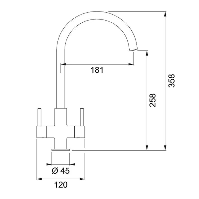 Franke Hestia J-Spout Kitchen Mixer Tap - Decor Steel - 115.0635.794 4 Franke Hestia J-Spout Kitchen Mixer Tap - Decor Steel - 115.0635.794 - Image 2