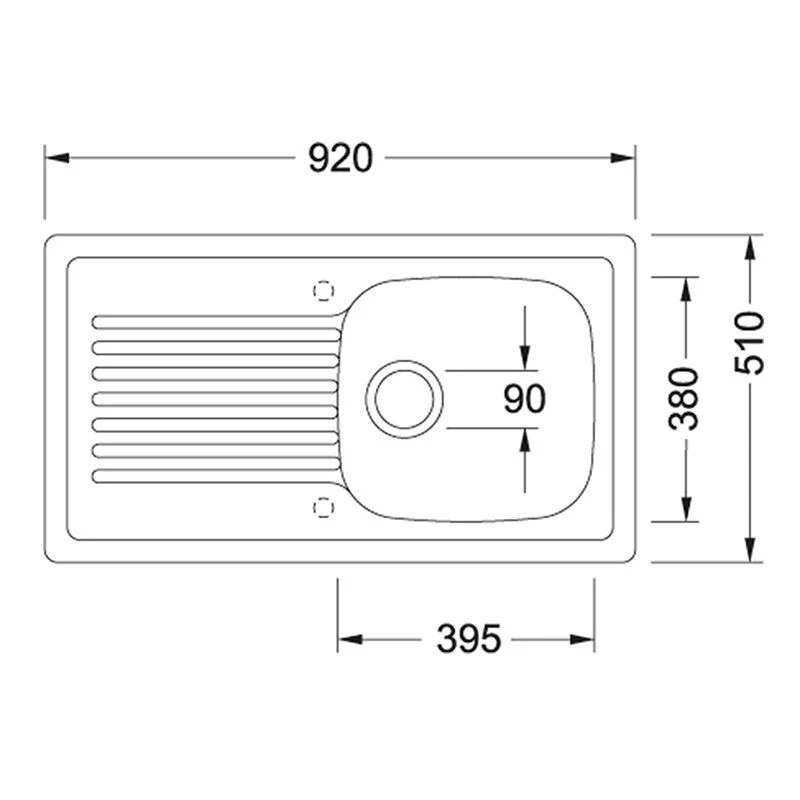 Franke Elba 1 Bowl Inset Ceramic Kitchen Sink Reversible ELK 611-92 - White - 124.0307.010 4 Franke Elba 1 Bowl Inset Ceramic Kitchen Sink Reversible ELK 611-92 - White - 124.0307.010 - Image 2