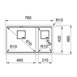Franke Kubus 2 1.5 Bowl Undermount Fragranite Kitchen Sink KNG 120 - Stone Grey - 125.0633.287 -Best Kitchen Items 1 2 125.0633.287 dimensions