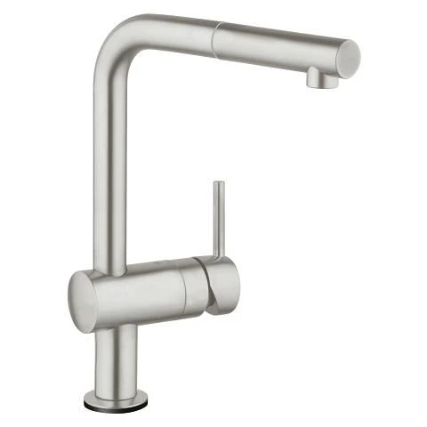 Grohe Minta Touch L Spout Pull Out Spray Kitchen Tap, Super Steel 31360 3 Grohe Minta Touch L Spout Pull Out Spray Kitchen Tap, Super Steel 31360
