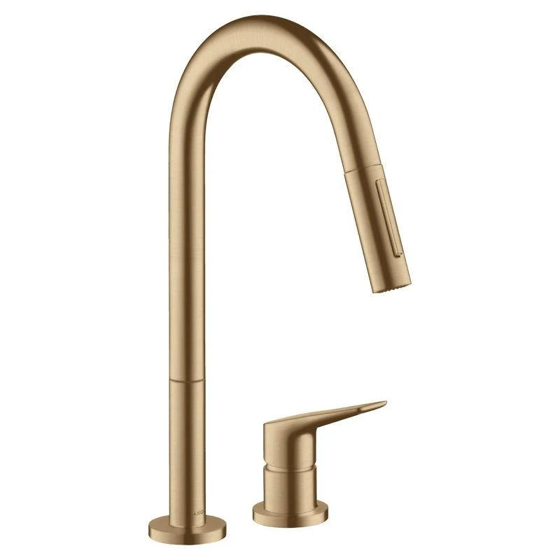 AXOR Citterio M Single Lever Kitchen Mixer Tap 220 With Pull Out Spray 2TH - Brushed Bronze - 34822140 3 AXOR Citterio M Single Lever Kitchen Mixer Tap 220 With Pull Out Spray 2TH - Brushed Bronze - 34822140