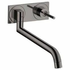 Axor Uno Wall Mounted Kitchen Mixer Tap Single Lever - Polished Black Chrome - 38815330