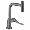Axor Citterio Single Lever Kitchen Mixer Select 230 2 Jet With Pull-Out Spray - Brushed Black Chrome - 39863340