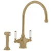 Perrin & Rowe Phoenician Aged Brass Mono Sink Mixer Tap & Rinse - 4360ABWPC -Best Kitchen Items 4360abwpc