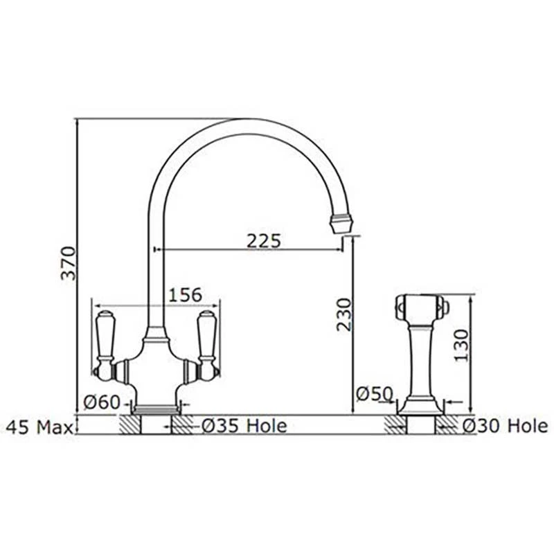 Perrin & Rowe Phoenician Kitchen Mixer Tap - Chrome - 4360CPWPC 4 Perrin & Rowe Phoenician Kitchen Mixer Tap - Chrome - 4360CPWPC - Image 2