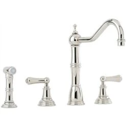 Perrin & Rowe Alsace Kitchen Mixer Tap With Lever Handles - Chrome - 4776CP