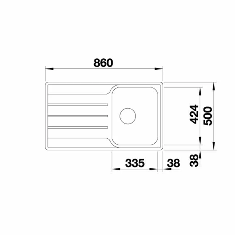 Blanco LEMIS 45 S Reversible Stainless Steel 1 Bowl Inset Kitchen Sink - Brushed Finish - 454795 4 Blanco LEMIS 45 S Reversible Stainless Steel 1 Bowl Inset Kitchen Sink - Brushed Finish - 454795 - Image 2