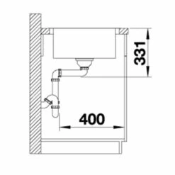 Blanco LEMIS 45 S Reversible Stainless Steel 1 Bowl Inset Kitchen Sink - Brushed Finish - 454795 8 Blanco LEMIS 45 S Reversible Stainless Steel 1 Bowl Inset Kitchen Sink - Brushed Finish - 454795 -Best Kitchen Items 4 5 454795 dimensions1