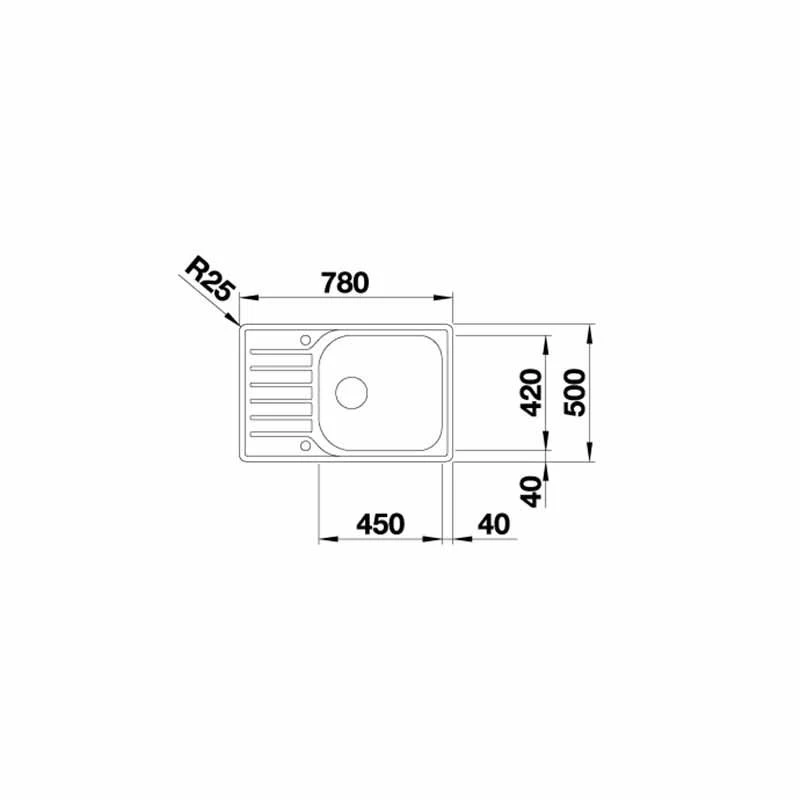 Blanco LANTOS XL 6 S-IF Compact Reversible Stainless Steel 1 Bowl Inset Kitchen Sink - Brushed Finish - 454796 4 Blanco LANTOS XL 6 S-IF Compact Reversible Stainless Steel 1 Bowl Inset Kitchen Sink - Brushed Finish - 454796 - Image 2