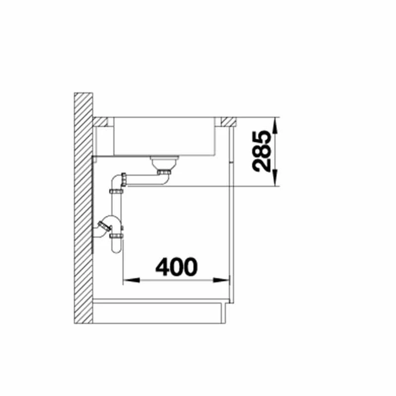 Blanco LANTOS XL 6 S-IF Compact Reversible Stainless Steel 1 Bowl Inset Kitchen Sink - Brushed Finish - 454796 5 Blanco LANTOS XL 6 S-IF Compact Reversible Stainless Steel 1 Bowl Inset Kitchen Sink - Brushed Finish - 454796 - Image 3