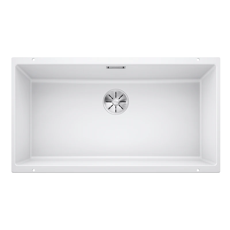 Blanco SUBLINE 800-U Silgranit 1 Bowl Undermount Kitchen Sink With Manual InFino Waste - White - 523145 3 Blanco SUBLINE 800-U Silgranit 1 Bowl Undermount Kitchen Sink With Manual InFino Waste - White - 523145