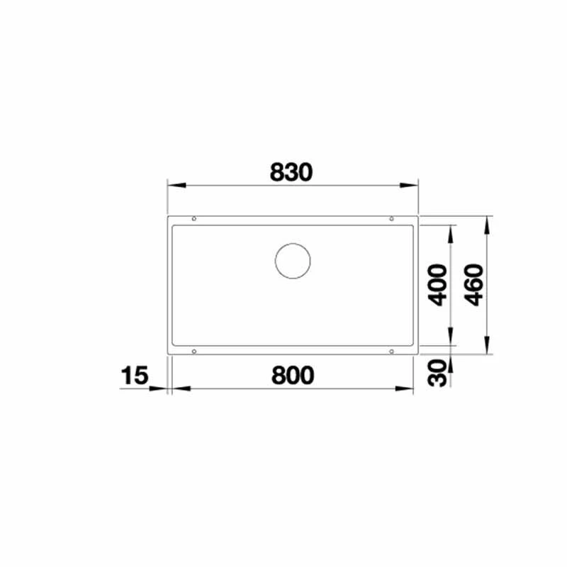 Blanco SUBLINE 800-U Silgranit 1 Bowl Undermount Kitchen Sink With Manual InFino Waste - White - 523145 4 Blanco SUBLINE 800-U Silgranit 1 Bowl Undermount Kitchen Sink With Manual InFino Waste - White - 523145 - Image 2
