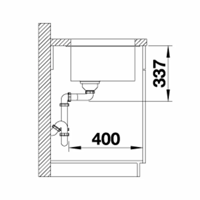Blanco SUBLINE 800-U Silgranit 1 Bowl Undermount Kitchen Sink With Manual InFino Waste - White - 523145 5 Blanco SUBLINE 800-U Silgranit 1 Bowl Undermount Kitchen Sink With Manual InFino Waste - White - 523145 - Image 3