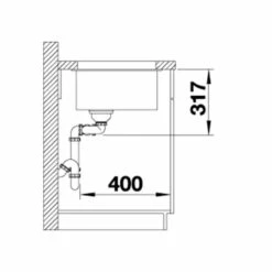 Blanco SUBLINE 430/270-U LH Silgranit 1.5 Bowl Undermount Kitchen Sink With Manual InFino Waste - Alumetallic - 523153 8 Blanco SUBLINE 430/270-U LH Silgranit 1.5 Bowl Undermount Kitchen Sink With Manual InFino Waste - Alumetallic - 523153 -Best Kitchen Items 5 2 523153 dimensions1
