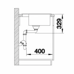 Blanco LEGRA 6 Silgranit 1 Bowl Inset Kitchen Sink - Alumetallic - 523333 7 Blanco LEGRA 6 Silgranit 1 Bowl Inset Kitchen Sink - Alumetallic - 523333 -Best Kitchen Items 5 2 523333 dimensions1
