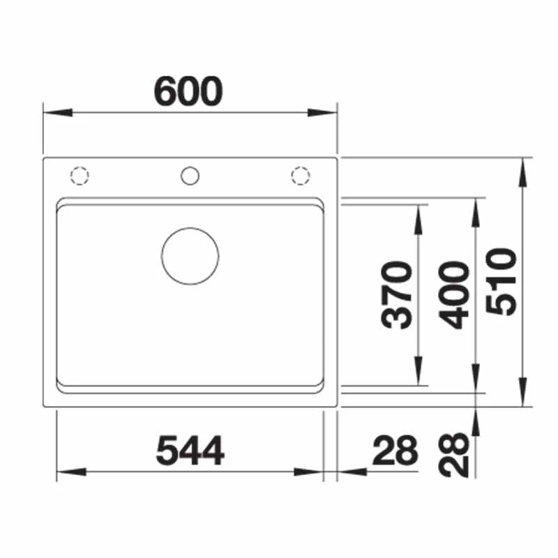 Blanco ETAGON 6 Silgranit 1 Bowl Inset Kitchen Sink With Manual InFino Waste - Rock Grey - 524540 4 Blanco ETAGON 6 Silgranit 1 Bowl Inset Kitchen Sink With Manual InFino Waste - Rock Grey - 524540 - Image 2