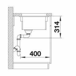 Blanco ETAGON 500-U Ceramic PuraPlus 1 Bowl Undermount Kitchen Sink With Manual InFino Waste - Crystal White - 525149 9 Blanco ETAGON 500-U Ceramic PuraPlus 1 Bowl Undermount Kitchen Sink With Manual InFino Waste - Crystal White - 525149 -Best Kitchen Items 5 2 525149 dimensions1