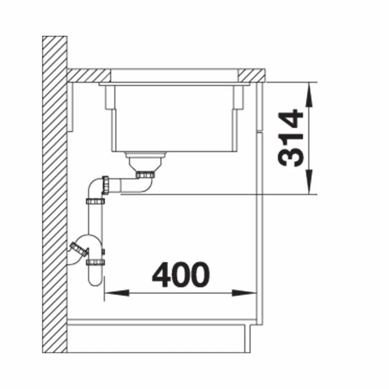 Blanco ETAGON 500-U Ceramic PuraPlus 1 Bowl Undermount Kitchen Sink With Manual InFino Waste - Crystal White - 525149 5 Blanco ETAGON 500-U Ceramic PuraPlus 1 Bowl Undermount Kitchen Sink With Manual InFino Waste - Crystal White - 525149 - Image 3