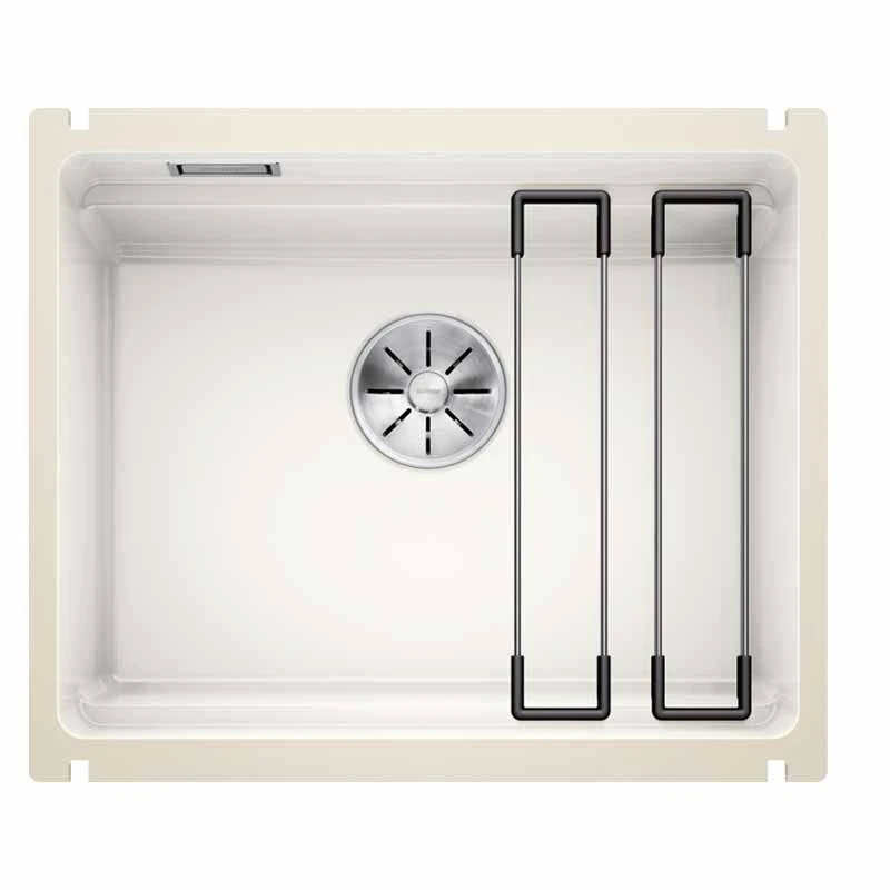Blanco ETAGON 500-U Ceramic PuraPlus 1 Bowl Undermount Kitchen Sink With Manual InFino Waste - Crystal White - 525149 3 Blanco ETAGON 500-U Ceramic PuraPlus 1 Bowl Undermount Kitchen Sink With Manual InFino Waste - Crystal White - 525149