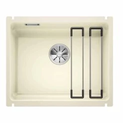 Blanco ETAGON 500-U Ceramic PuraPlus 1 Bowl Undermount Kitchen Sink With Manual InFino Waste - Magnolia - 525150