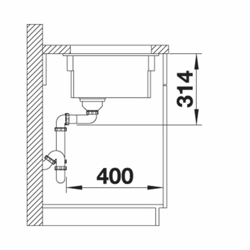 Blanco ETAGON 500-U Ceramic PuraPlus 1 Bowl Undermount Kitchen Sink With Manual InFino Waste - Basalt - 525154 5 Blanco ETAGON 500-U Ceramic PuraPlus 1 Bowl Undermount Kitchen Sink With Manual InFino Waste - Basalt - 525154 - Image 3