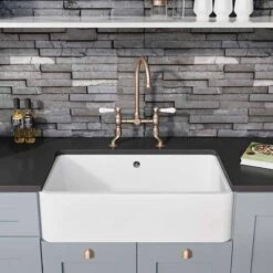 Blanco VILLAE Farmhouse Ceramic 1 Bowl Kitchen Sink - Crystal White - 525163 7 Blanco VILLAE Farmhouse Ceramic 1 Bowl Kitchen Sink - Crystal White - 525163 -Best Kitchen Items 5 2 525163 lifestyle1