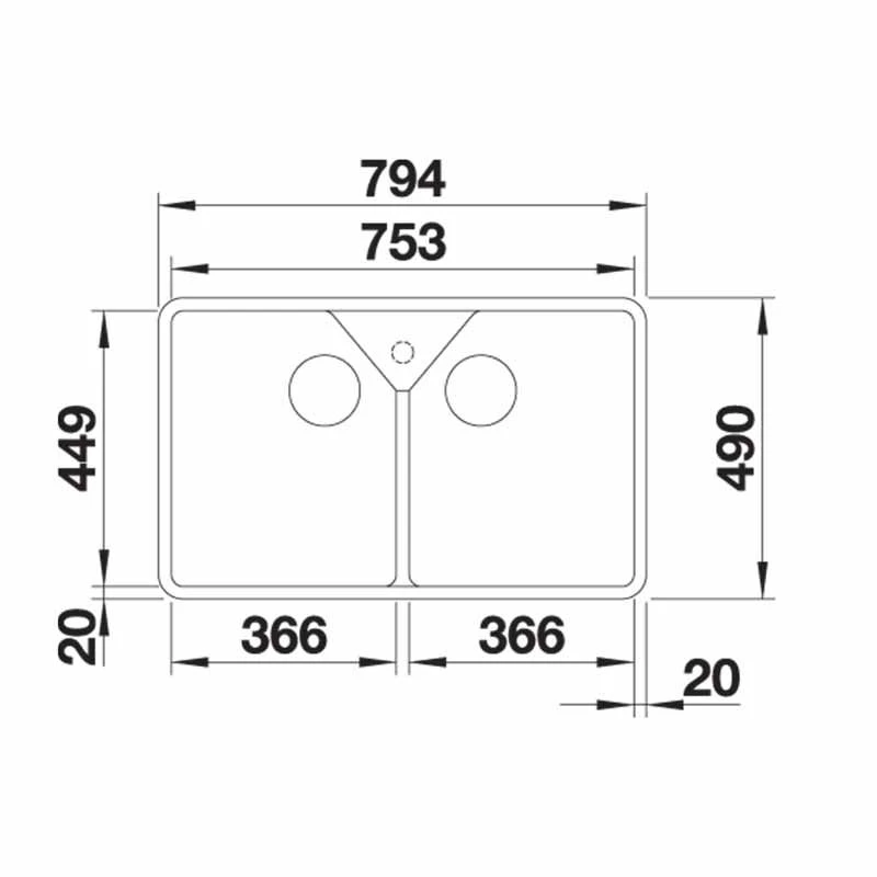 Blanco VILLAE Farmhouse Ceramic 2 Bowl Kitchen Sink - Crystal White - 525164 4 Blanco VILLAE Farmhouse Ceramic 2 Bowl Kitchen Sink - Crystal White - 525164 - Image 2