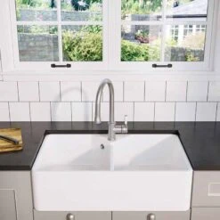 Blanco VILLAE Farmhouse Ceramic 2 Bowl Kitchen Sink - Crystal White - 525164 7 Blanco VILLAE Farmhouse Ceramic 2 Bowl Kitchen Sink - Crystal White - 525164 -Best Kitchen Items 5 2 525164 lifestyle1