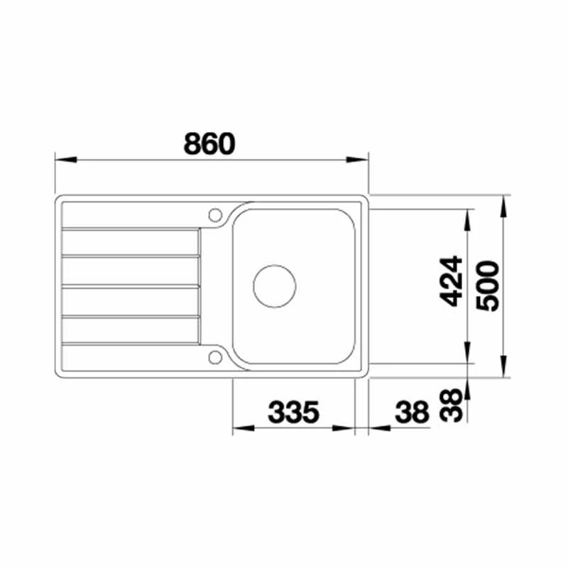 Blanco CLASSIMO 45 S-IF Reversible Stainless Steel 1 Bowl Inset Kitchen Sink With Drain Remote Control - Brushed Finish - 525330 4 Blanco CLASSIMO 45 S-IF Reversible Stainless Steel 1 Bowl Inset Kitchen Sink With Drain Remote Control - Brushed Finish - 525330 - Image 2