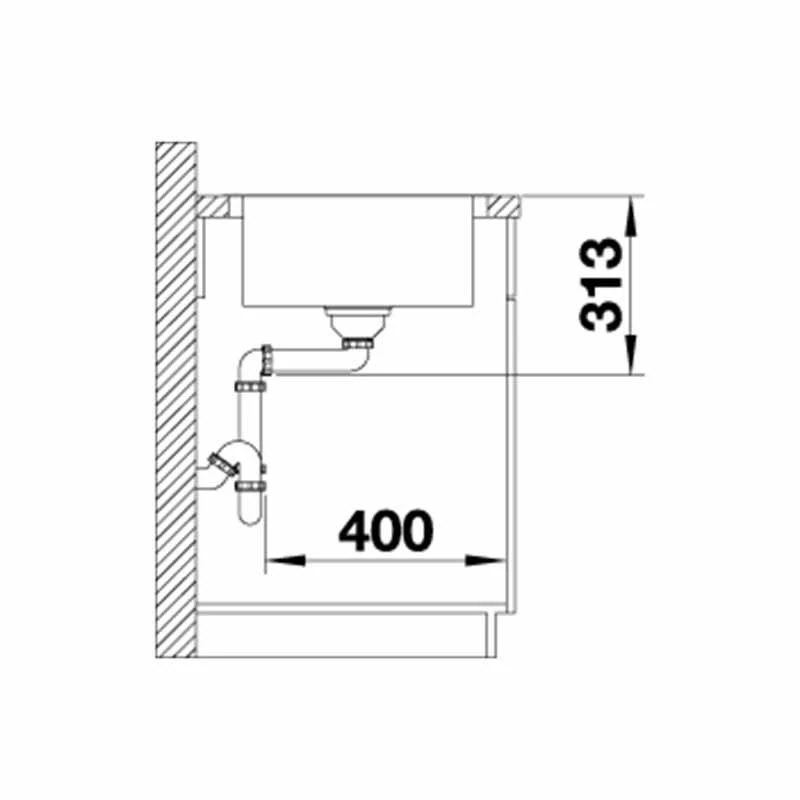 Blanco CLASSIMO 45 S-IF Reversible Stainless Steel 1 Bowl Inset Kitchen Sink With Drain Remote Control - Brushed Finish - 525330 5 Blanco CLASSIMO 45 S-IF Reversible Stainless Steel 1 Bowl Inset Kitchen Sink With Drain Remote Control - Brushed Finish - 525330 - Image 3