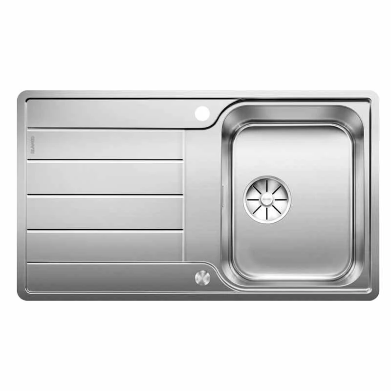 Blanco CLASSIMO 45 S-IF Reversible Stainless Steel 1 Bowl Inset Kitchen Sink With Drain Remote Control - Brushed Finish - 525330 3 Blanco CLASSIMO 45 S-IF Reversible Stainless Steel 1 Bowl Inset Kitchen Sink With Drain Remote Control - Brushed Finish - 525330