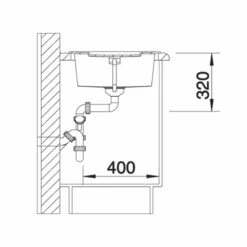 Blanco METRA 5 S Reversible Silgranit 1 Bowl Inset Kitchen Sink - Black - 525918 -Best Kitchen Items 5 2 525918 dimensions1