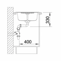 Blanco ZIA 45 S Reversible Silgranit 1 Bowl Inset Kitchen Sink - Black - 526013 -Best Kitchen Items 5 2 526013 dimensions1
