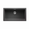 Blanco VINTERA XL 9 Silgranit 1 Bowl Undermount Kitchen Sink With Manual InFino Waste - Rock Grey - 526102 -Best Kitchen Items 5 2 526102