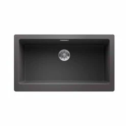 Blanco VINTERA XL 9 Silgranit 1 Bowl Undermount Kitchen Sink With Manual InFino Waste - Rock Grey - 526102