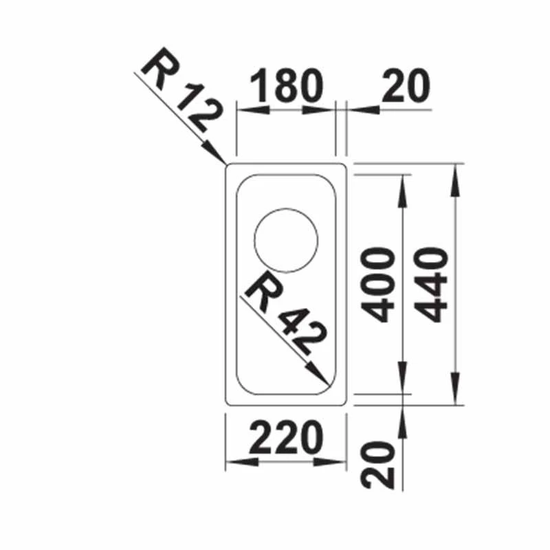 Blanco SOLIS 180-U Stainless Steel 1 Bowl Undermount Kitchen Sink With Manual InFino Waste - Brushed Finish - 526113 4 Blanco SOLIS 180-U Stainless Steel 1 Bowl Undermount Kitchen Sink With Manual InFino Waste - Brushed Finish - 526113 - Image 2
